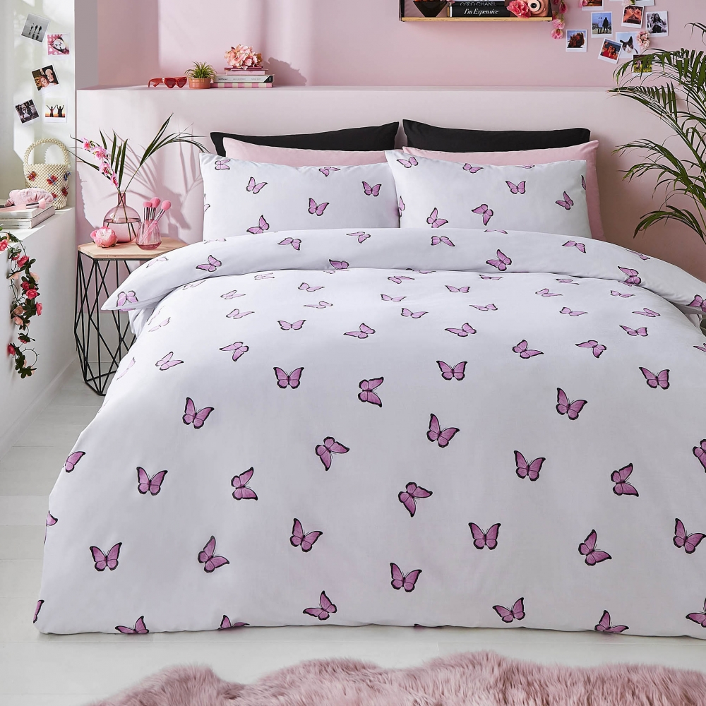 Butterfly Pink Bedding Set by Skinny Dip House of Bedding